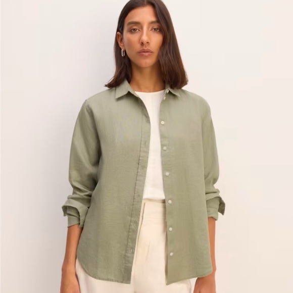 Everlane Tops - Everlane Must-have shirt linen large sage green